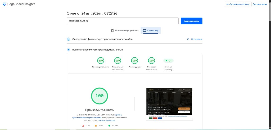 Обложка кейса: SEO и скорость WordPress — Pro Hairs